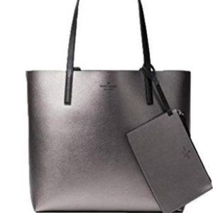 Kate Spade Arch Place Mya Reversible Tote Gunmetal